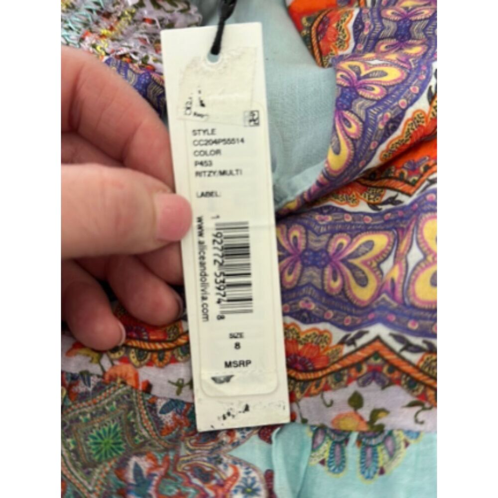 NWT. $595 Alice + Olivia Minka Tie Front Maxi Dress Sz 8 - Picture 12 of 12